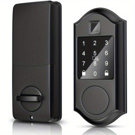 Smart Lock With Fingerprint Deadbolt - 5-in-1 Keyless Entry Door Locks With Keypads & App Remote Control, IP54 Waterproof Auto Smart Lock