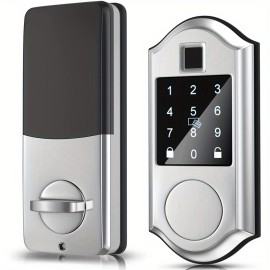 Smart Lock With Fingerprint Deadbolt - 5-in-1 Keyless Entry Door Locks With Keypads & App Remote Control, IP54 Waterproof Auto Smart Lock