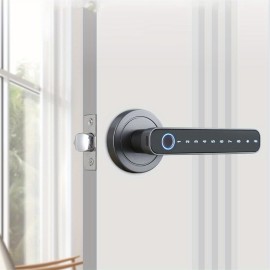 WAFU Tuya APP Fingerprint Keyless Entry Door Lock Room Door Lever Lock  Digital Electric Handle Lock For Home Hotel Office Airbnb