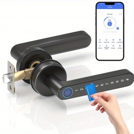 Smart Fingerprint Door Lock Waterproof Door Lock APP/Code/Key Card/Key 5-1 Unlock Way Gift For Birthday/Easter/President's Day