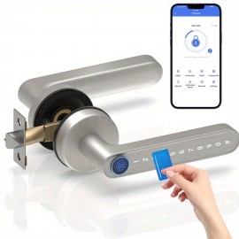 Smart Fingerprint Door Lock Waterproof Door Lock APP/Code/Key Card/Key 5-1 Unlock Way Gift For Birthday/Easter/President's Day