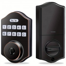 Keyless Entry Door Lock, Electronic Deadbolt With Keypad, Auto Front Door Lock, 100 Users Codes With Anti-Peeking Password, IP54 & Easy Installation Design