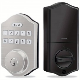 Keyless Entry Door Lock, Electronic Deadbolt With Keypad, Auto Front Door Lock, 100 Users Codes With Anti-Peeking Password, IP54 & Easy Installation Design