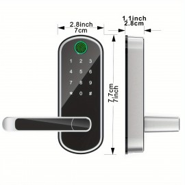 Smart 5 In 1 Door Lock With Handle Biometric Technology Storage Memory Function