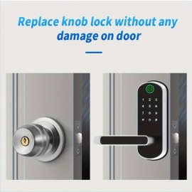 Smart 5 In 1 Door Lock With Handle Biometric Technology Storage Memory Function