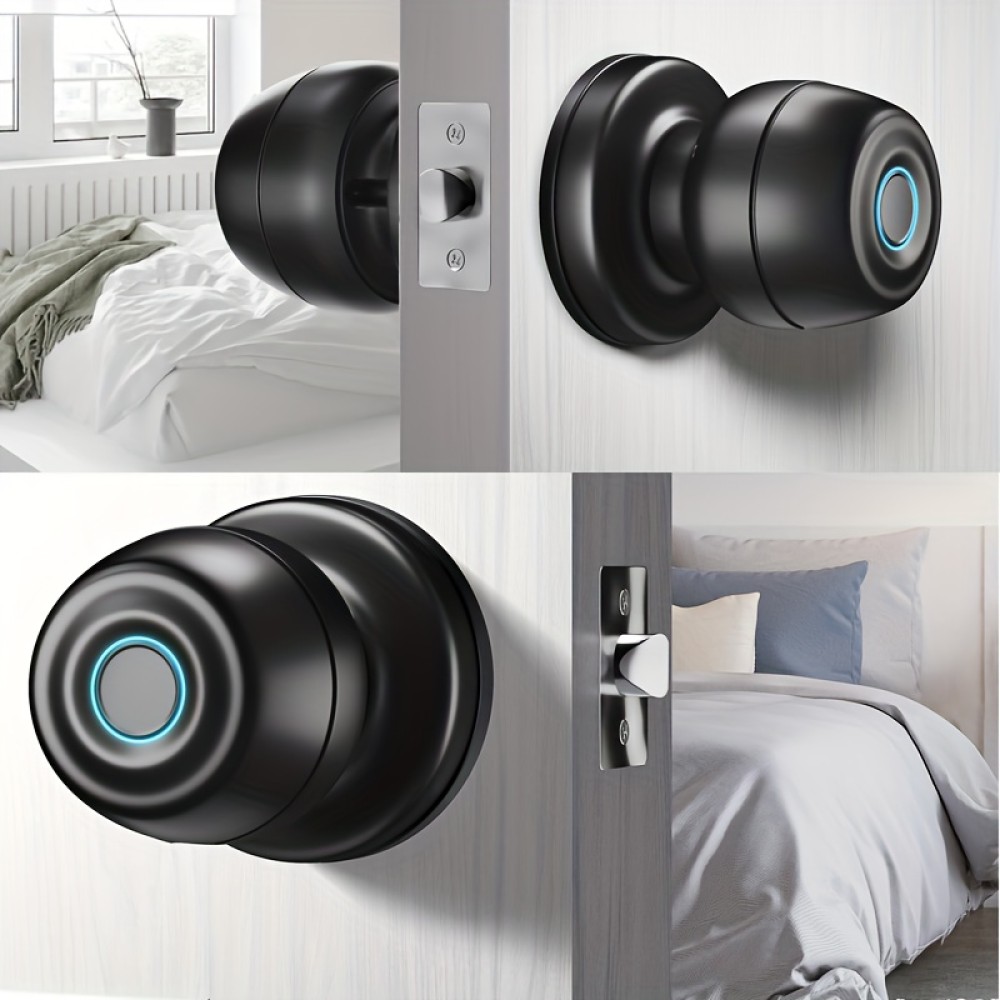 Smart Door Knob, Fingerprint Door Lock Smart Lock Biometric Door Lock Fingerprint Door Knob With App Control, Suitable For Bedroom, Cloakroom, Apartment Office, Hotel