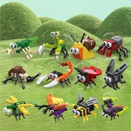 12pcs DIY Combination Assembled Small Bug Creative Building Blocks, Early Education, Educational Toys For Children