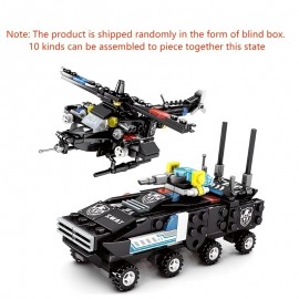 Building Block Toys, Educational Assembly Toys, 10 In 1 Set Combination Diy Deformation Assembly Police Car Toys, Airplane Car Toys For Baby Children , Halloween/Thanksgiving Day/Christmas Gift