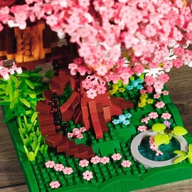 Cherry Bonsai Tree Building Sets, Mini Building Blocks Of Cherry Flowers Bonsai Tree Kit, Mini Bricks Sakura Tree House, Good Gift Choice