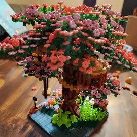 Cherry Bonsai Tree Building Sets, Mini Building Blocks Of Cherry Flowers Bonsai Tree Kit, Mini Bricks Sakura Tree House, Good Gift Choice