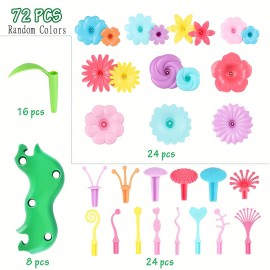 72pcs Flower Garden Building Set: STEM Educational Activity for 3-6 Year Old Boys & Girls - Arts & Crafts Toys Gifts for Preschoolers , Halloween/Thanksgiving Day/Christmas gift