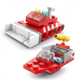 6-in-1 Fire Brigade Car Model Building Blocks Sets