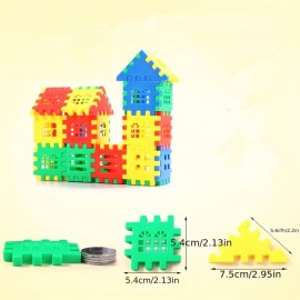 60pcs Villa Building Block Toys, House Splicing Toys, Montessori Toys, Fine Motor Skills Education, Classification And Matching, Stacked Toys, Random Colors , Halloween/Thanksgiving Day/Christmas Gift