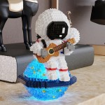 Guitar Astronaut Model Luminous Assembled Building Blocks Toys, Educational Block Toys, Suitable As Home Decoration, Desktop Ornaments And Gifts For Friends/Boys/Girls (1423pcs)