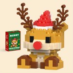 Christmas Elk Model Assembled Building Block Toys, Small Building Blocks, Birthday Gifts, Christmas Reindeer Building Blocks, Christmas Gift, Educational Assembled Toy