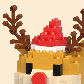 Christmas Elk Model Assembled Building Block Toys, Small Building Blocks, Birthday Gifts, Christmas Reindeer Building Blocks, Christmas Gift, Educational Assembled Toy