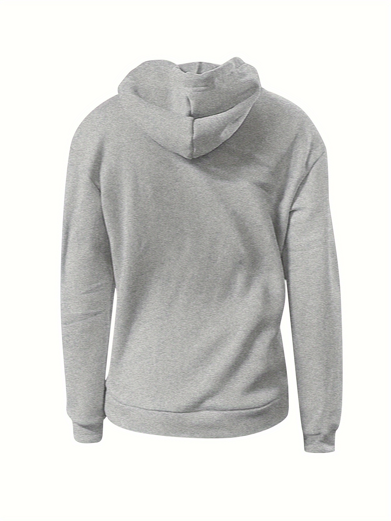 solid kangaroo pocket hoodie casual long sleeve drawstring hoodies sweatshirt womens clothing details 16