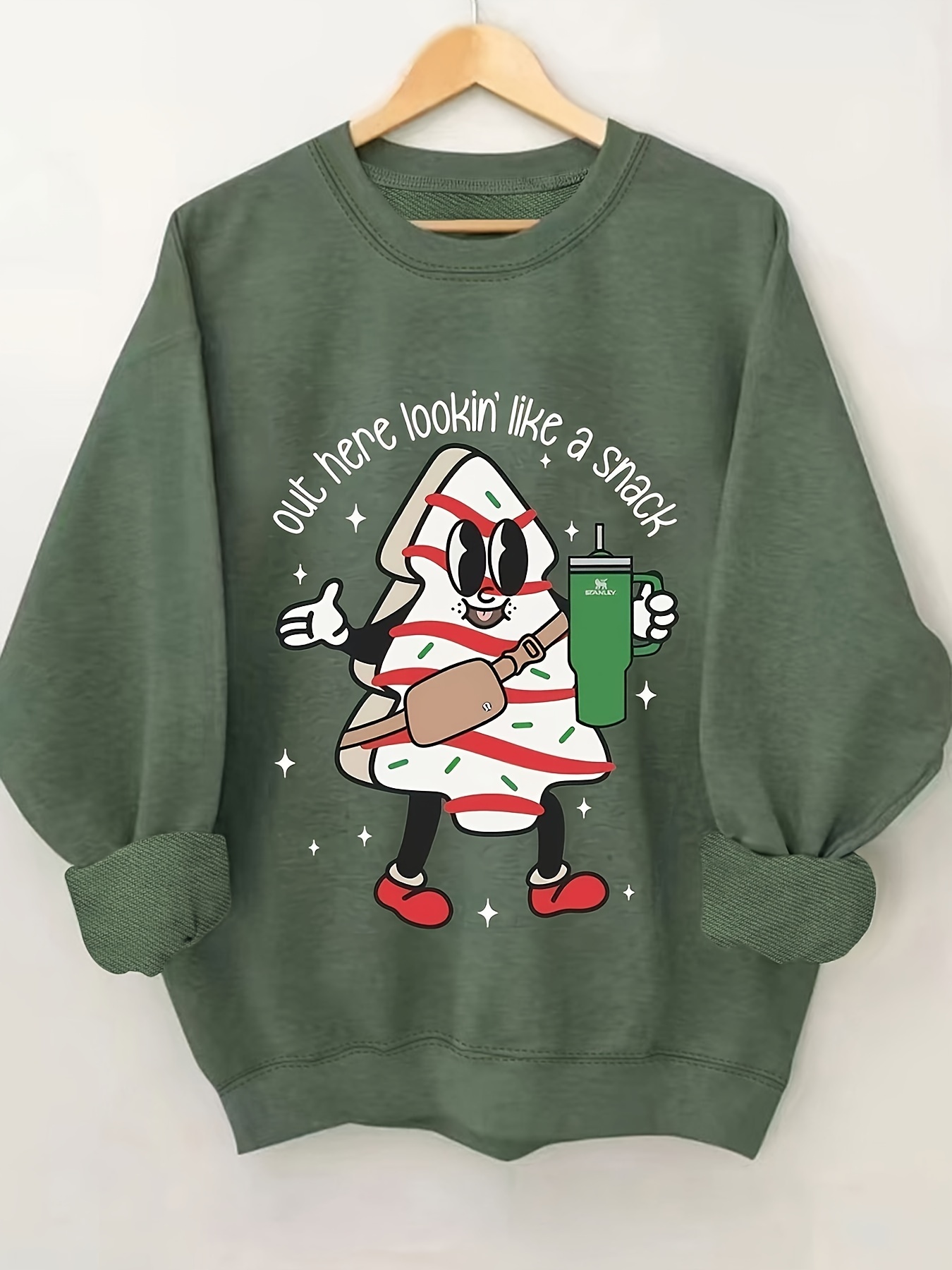 christmas graphic pattern pullover sweatshirt casual long sleeve crew neck sweatshirt for fall winter womens clothing details 0