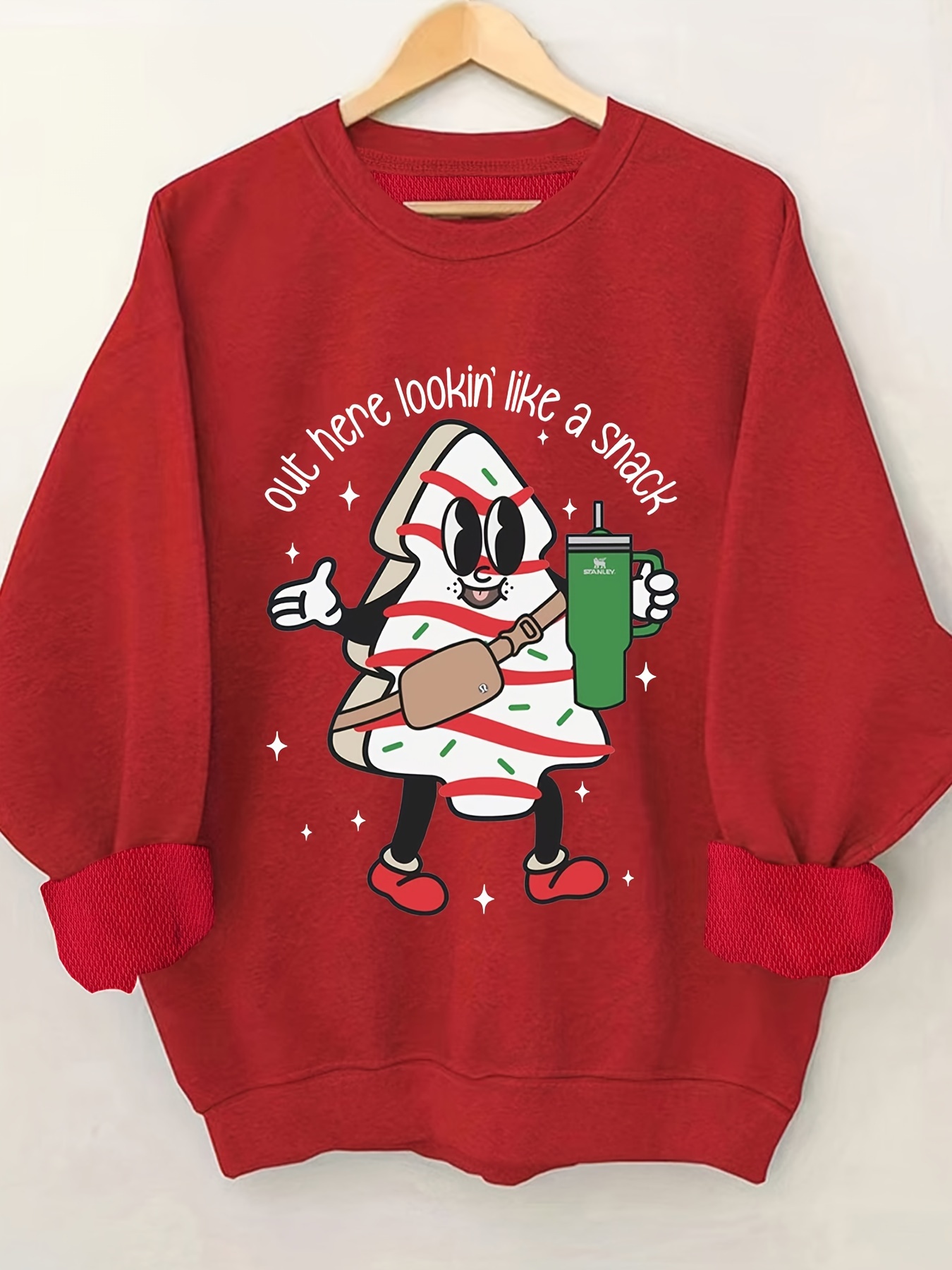 christmas graphic pattern pullover sweatshirt casual long sleeve crew neck sweatshirt for fall winter womens clothing details 3