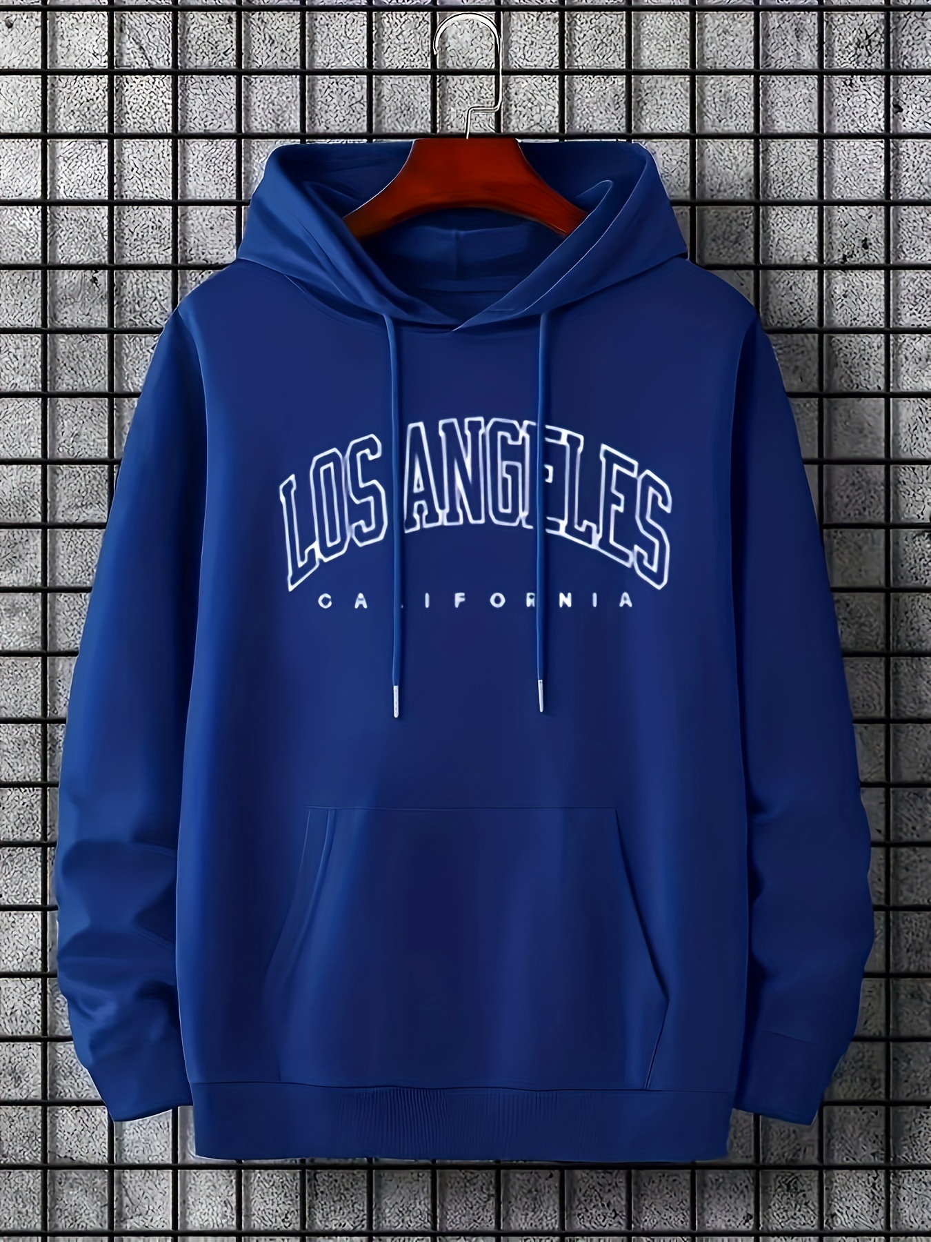 los angeles letter print drawstring hoodie casual long sleeve pocket sweatshirt womens clothing details 8