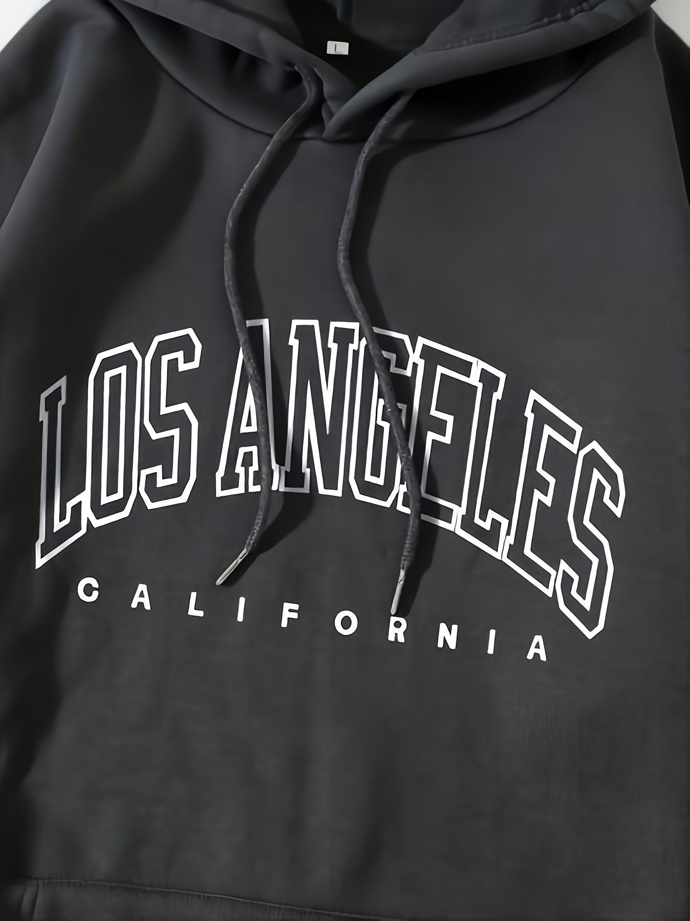 los angeles letter print drawstring hoodie casual long sleeve pocket sweatshirt womens clothing details 19