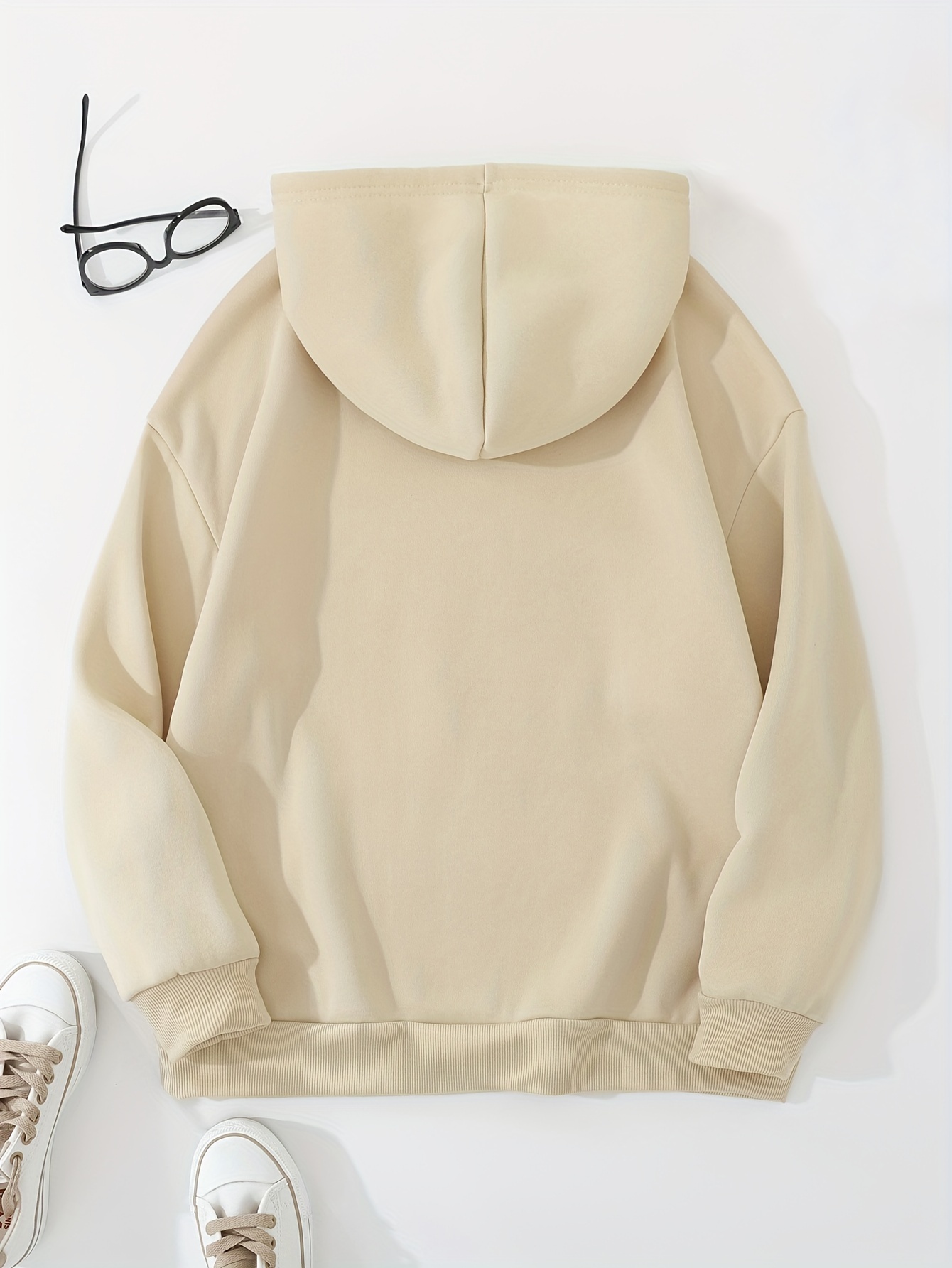 grey thermal hoodies kangaroo pocket casual sweatshirt for fall winter womens clothing details 32