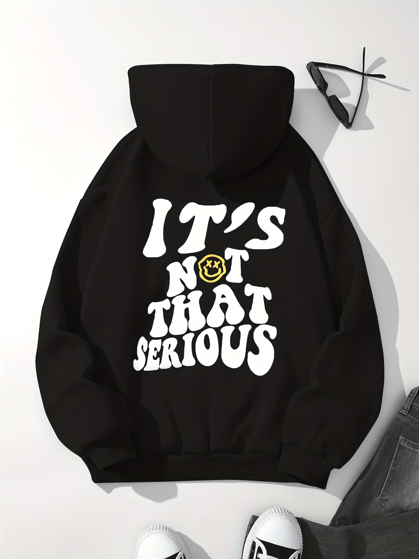 its not that serious print hoodies casual drawstring long sleeve sweatshirt womens clothing details 6