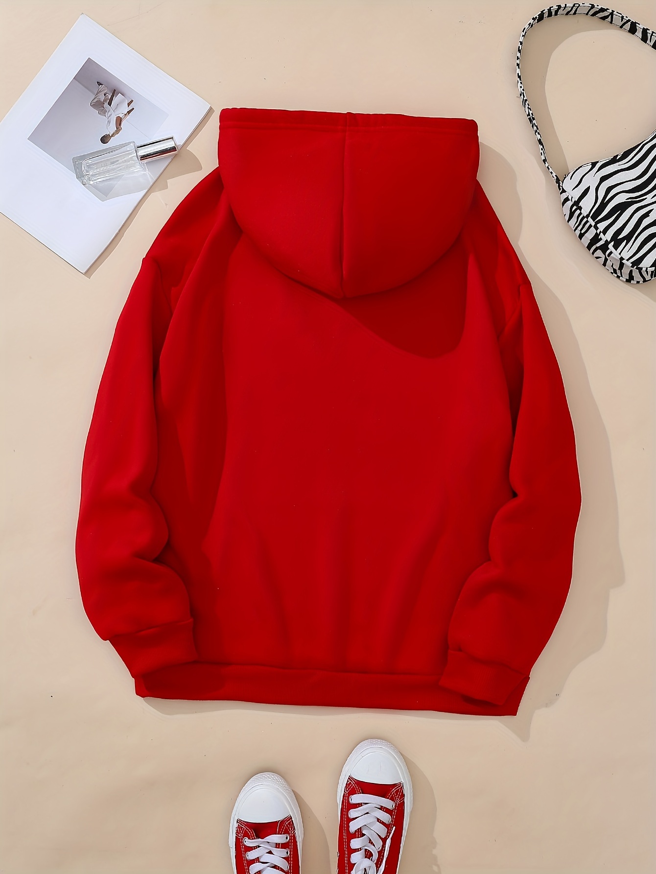 drawstring thermal hoodies long sleeve solid casual sweatshirt womens clothing details 11