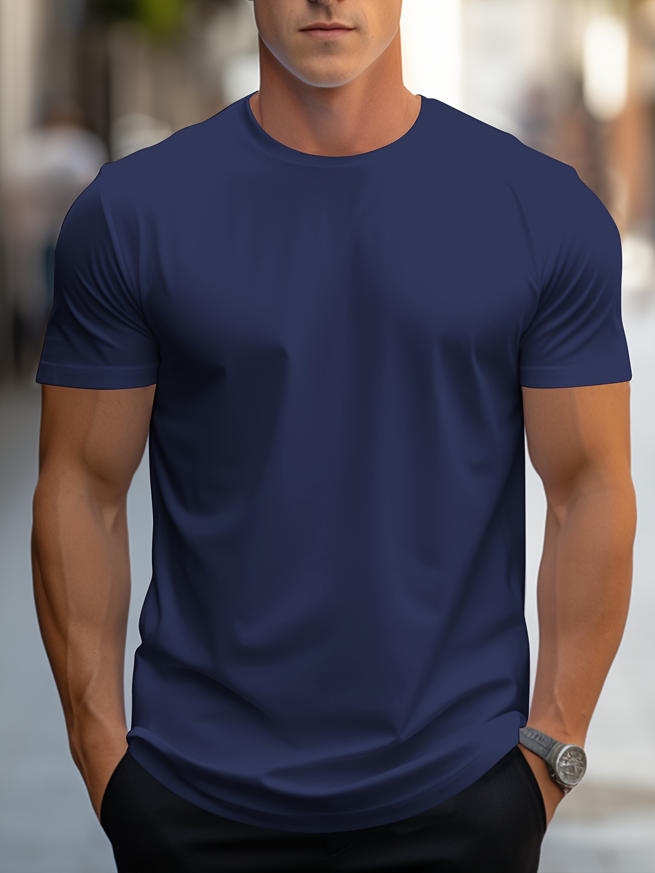 fashion summer mens slim fit t shirt for daily casual wear details 8