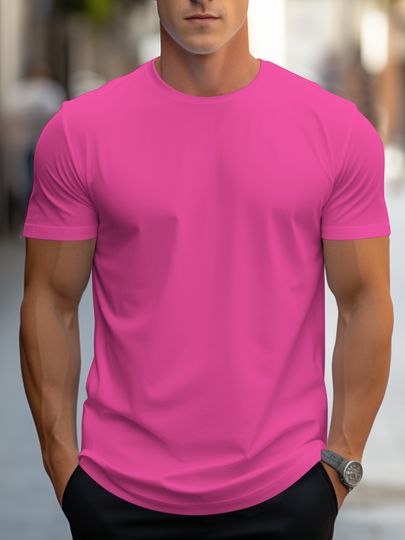 fashion summer mens slim fit t shirt for daily casual wear details 12