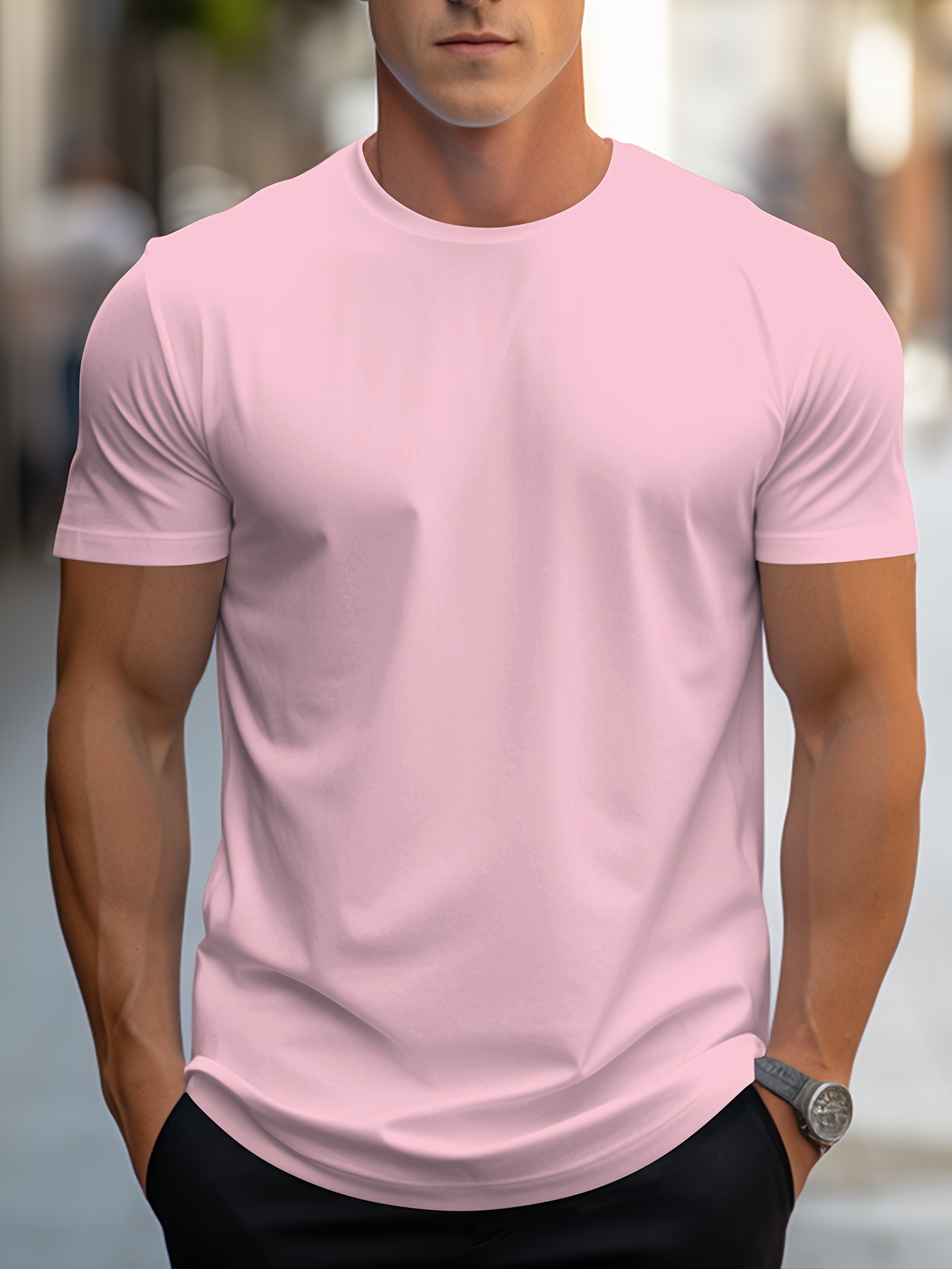 fashion summer mens slim fit t shirt for daily casual wear details 17