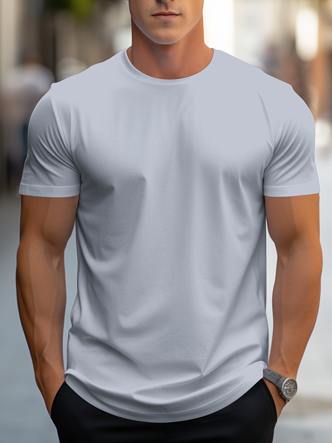 fashion summer mens slim fit t shirt for daily casual wear details 21