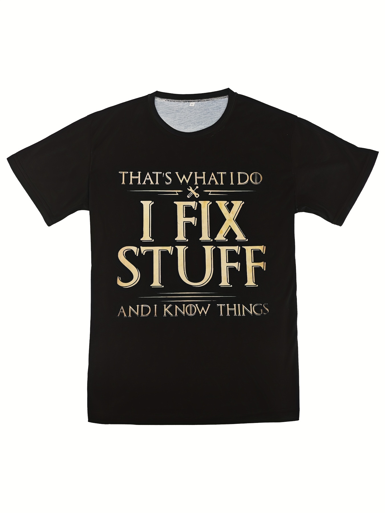 fix stuff slogan 3d digital pattern print graphic mens t shirts causal tees short sleeves comfortable pullover tops mens summer clothing details 7