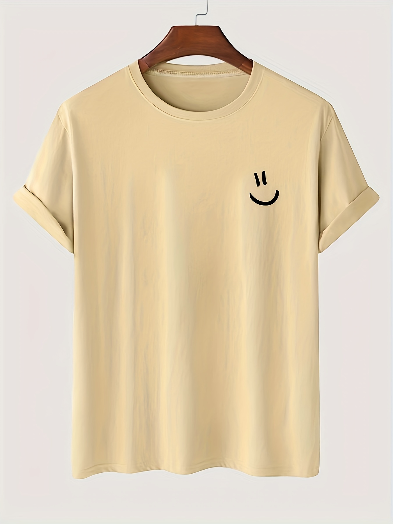 4pc set cartoon smiling face pattern print mens comfy slightly stretch t shirt graphic tee mens summer clothes mens clothing details 27