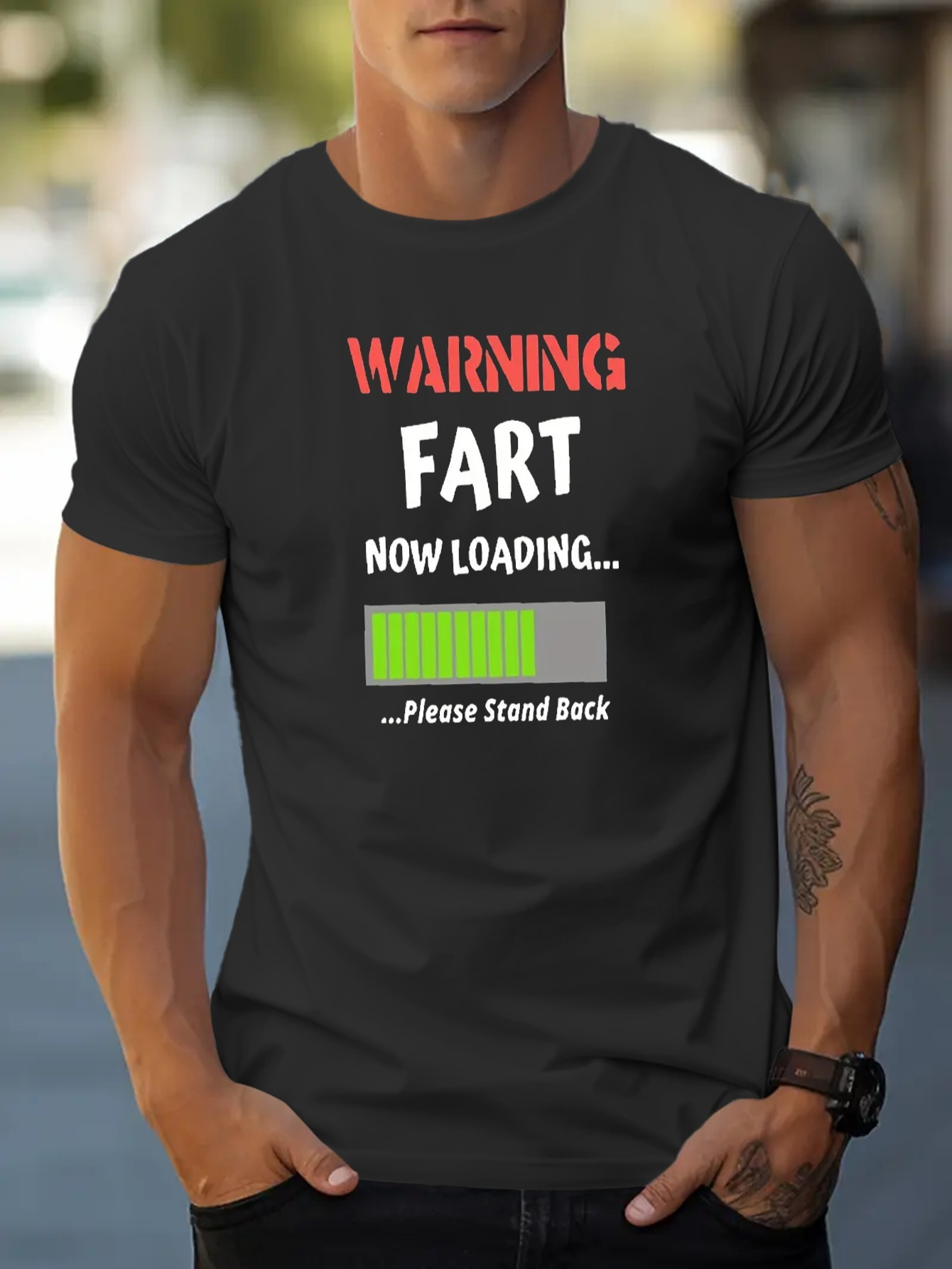 warning fart loading print mens short sleeve t shirt summer t shirt top details 16