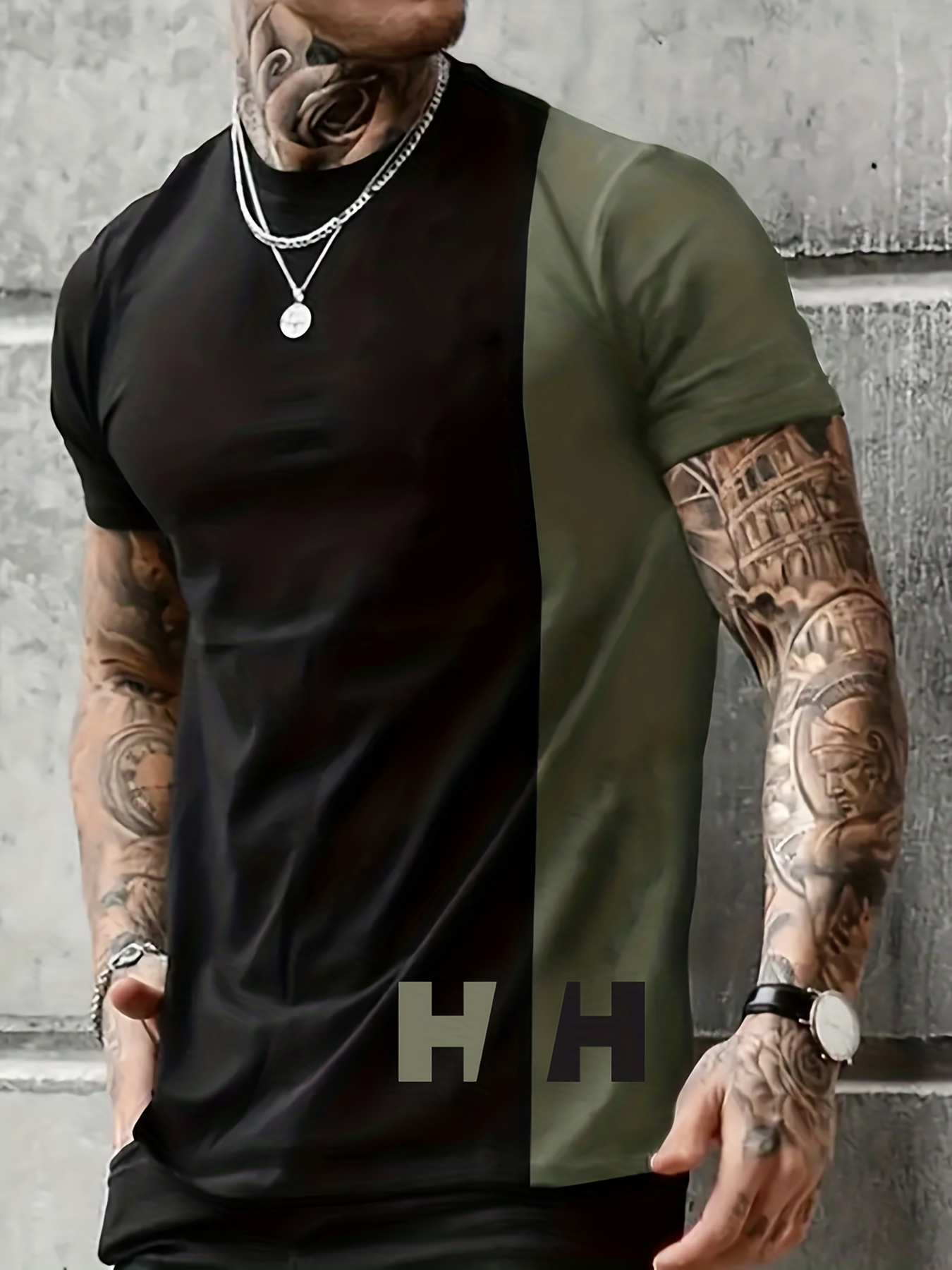 color block print t shirt tees for men casual short sleeve tshirt for summer spring fall tops as gifts details 6