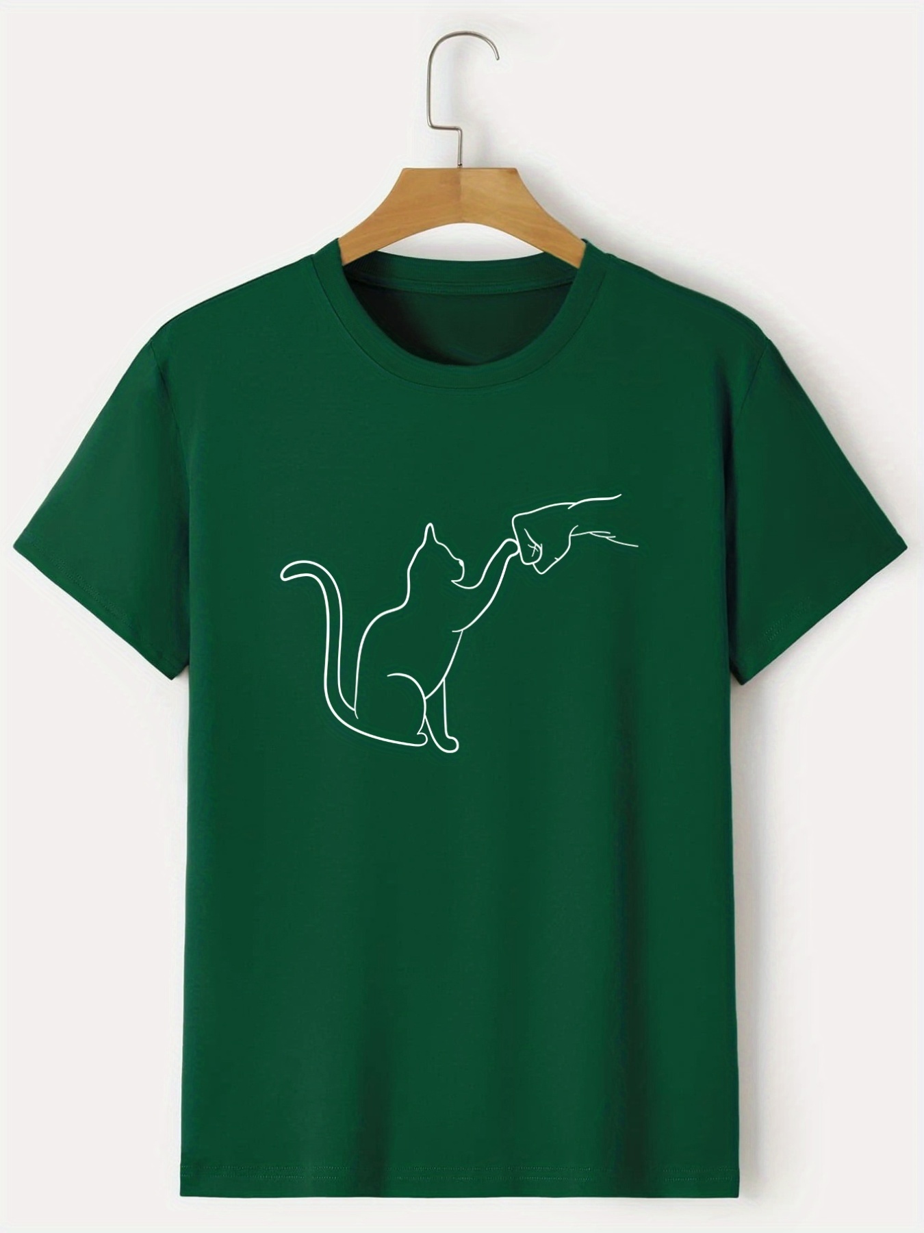 cat round neck t shirts causal tees short sleeves tops mens summer clothing details 20