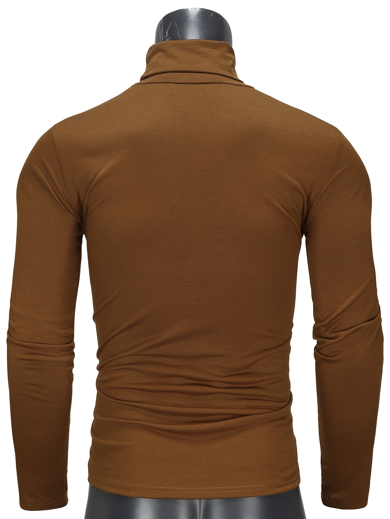 stylish multicolor bottoming shirt mens turtleneck long sleeved t shirt details 4