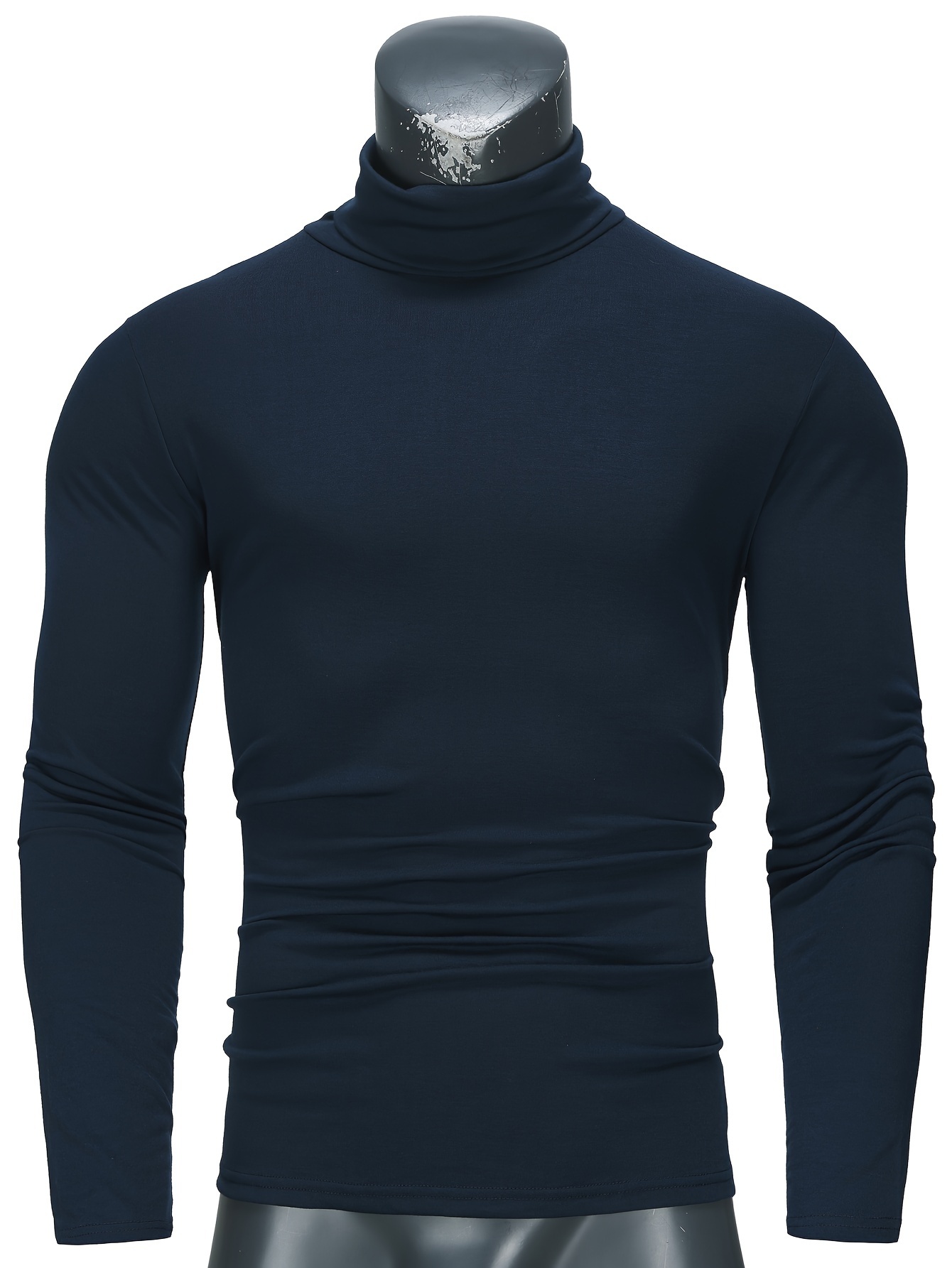 stylish multicolor bottoming shirt mens turtleneck long sleeved t shirt details 7