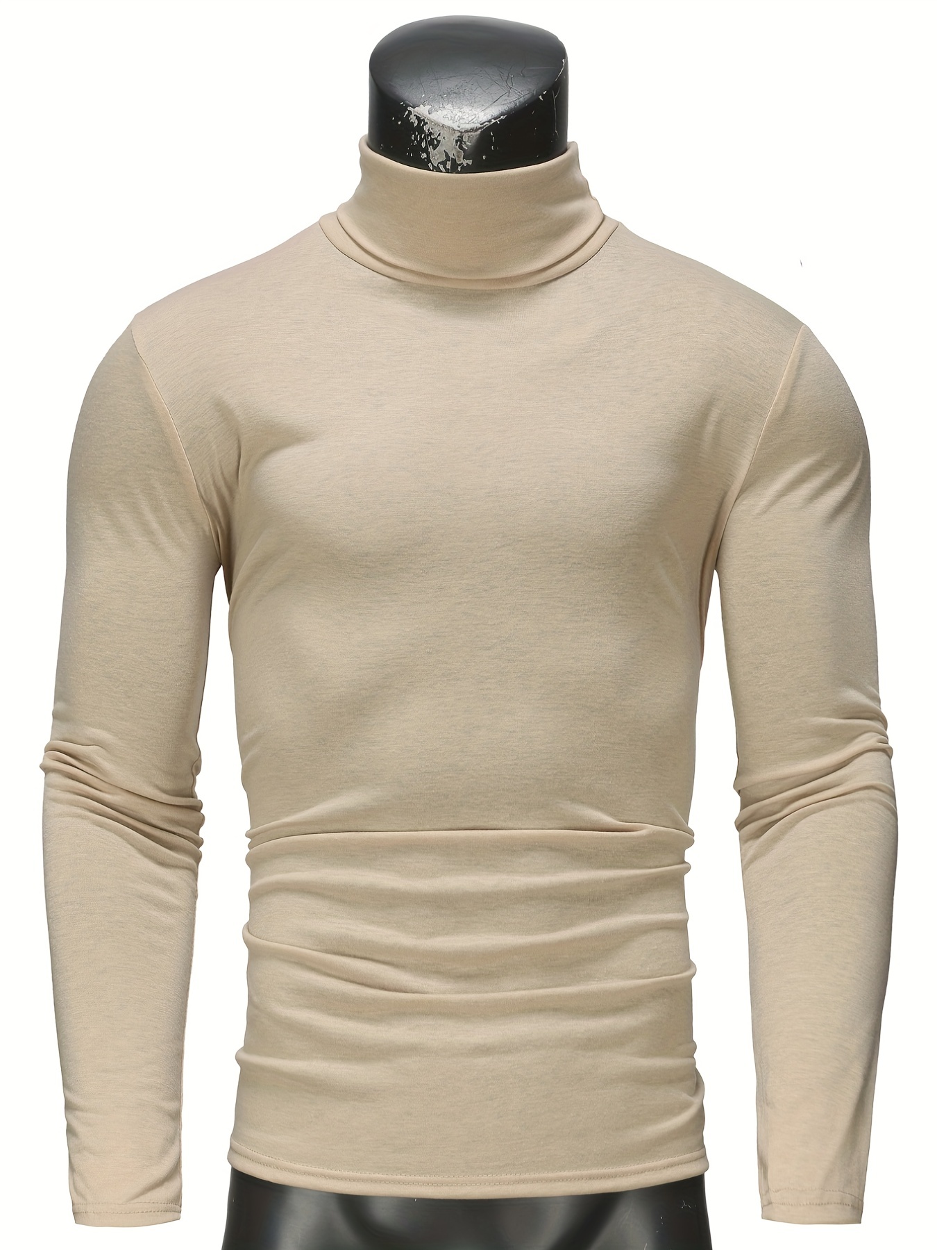 stylish multicolor bottoming shirt mens turtleneck long sleeved t shirt details 14