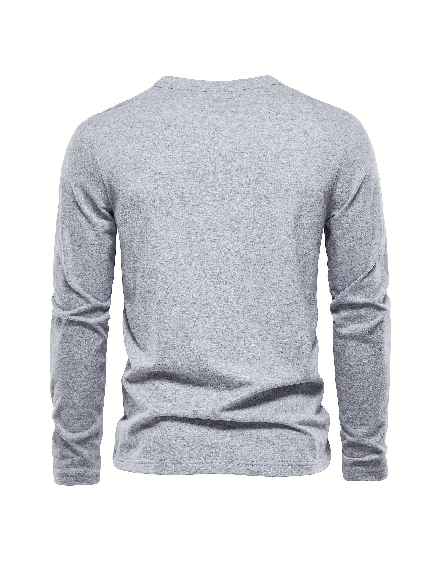 casual comfy mens solid crew neck long sleeve cotton t shirt spring fall outdoor indoor details 16