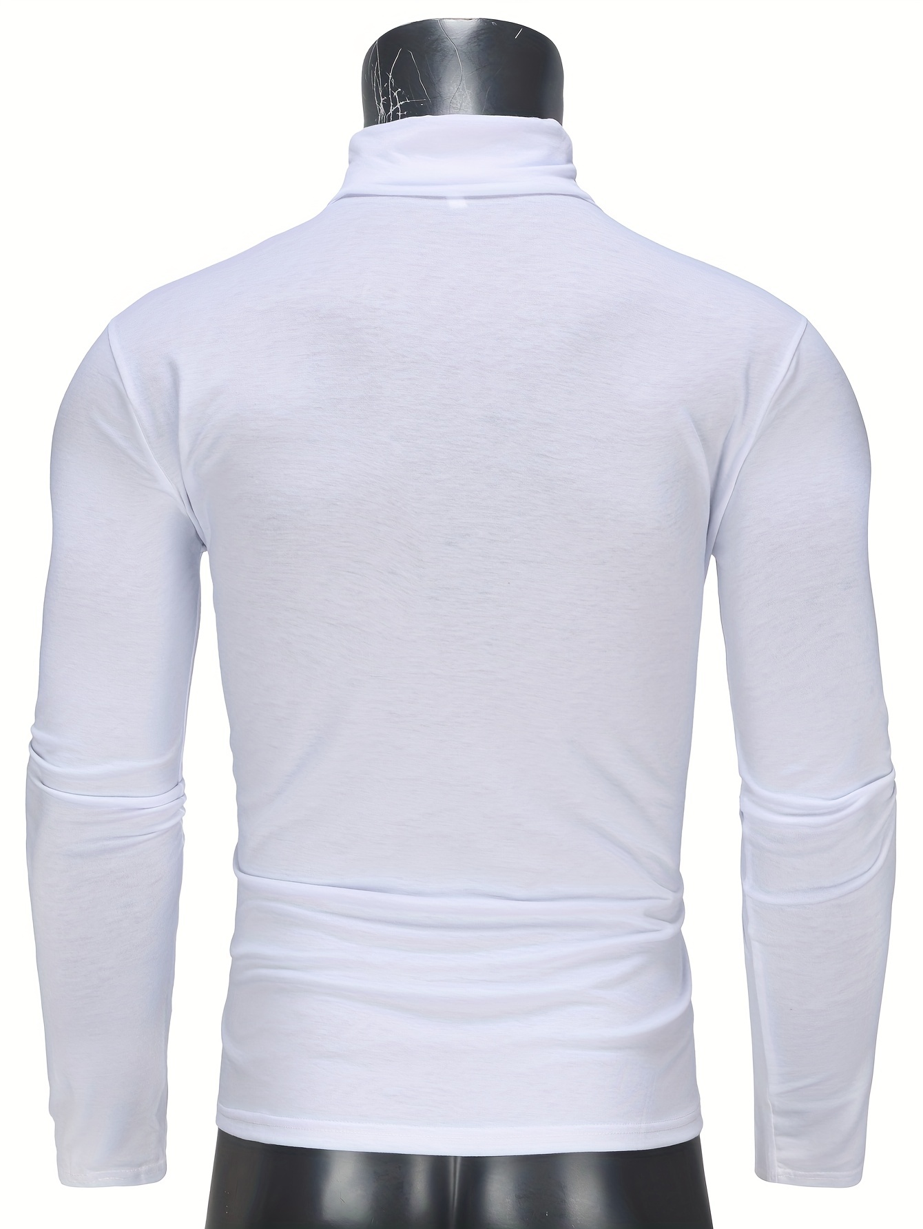 one size smaller close fitting and thin mens casual long sleeve turtleneck base layer shirt best sellers details 4