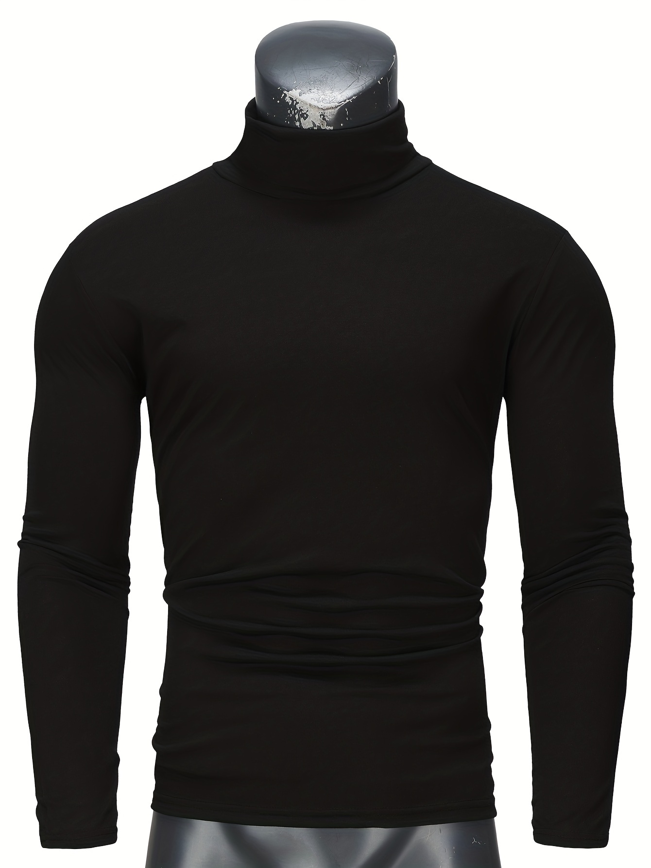 one size smaller close fitting and thin mens casual long sleeve turtleneck base layer shirt best sellers details 7