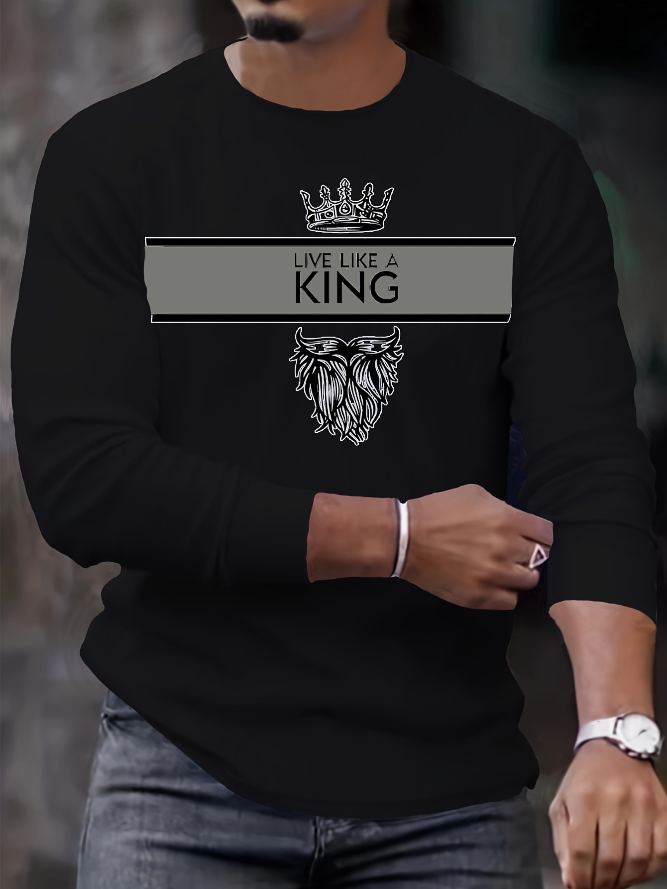 king print mens graphic design crew neck long sleeve active t shirt tee casual comfy shirts for spring summer autumn mens clothing tops details 6