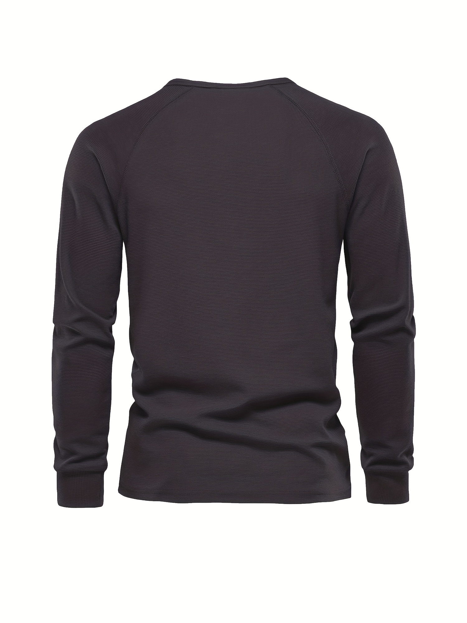 waffle henley t shirt mens basic breathable long sleeve henley t shirts details 16