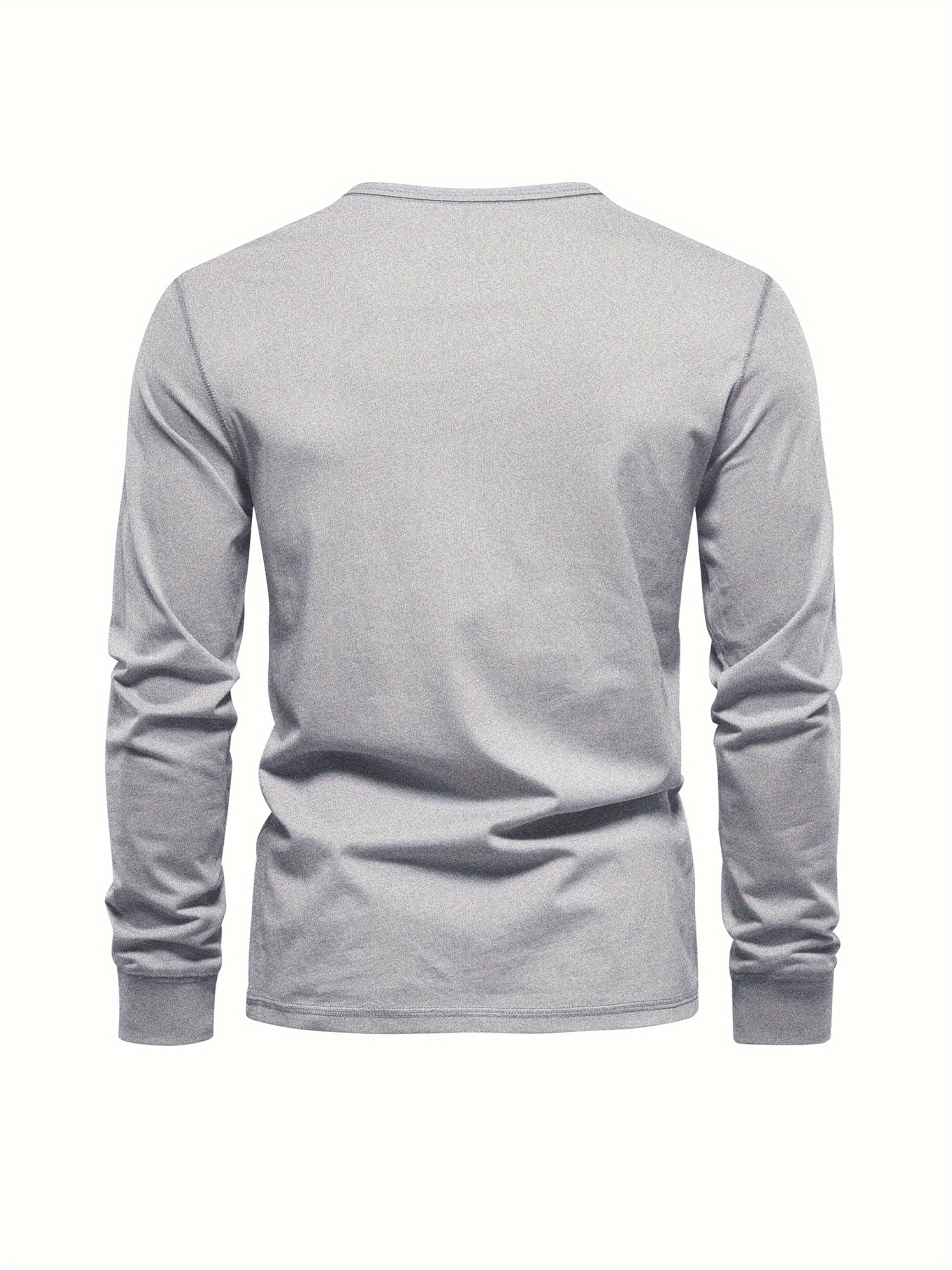 mens henley collar long sleeve cotton t shirt details 8