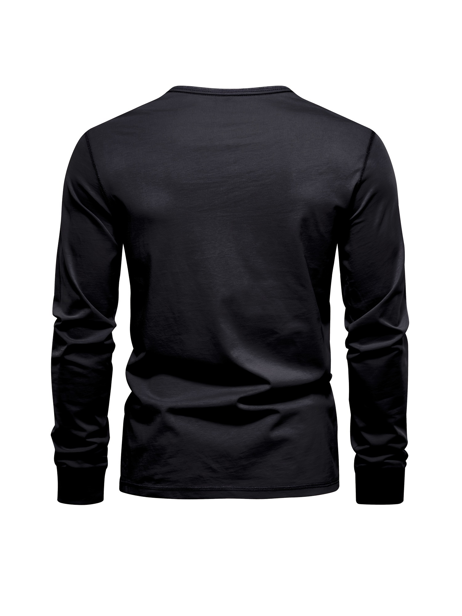 mens henley collar long sleeve cotton t shirt details 24