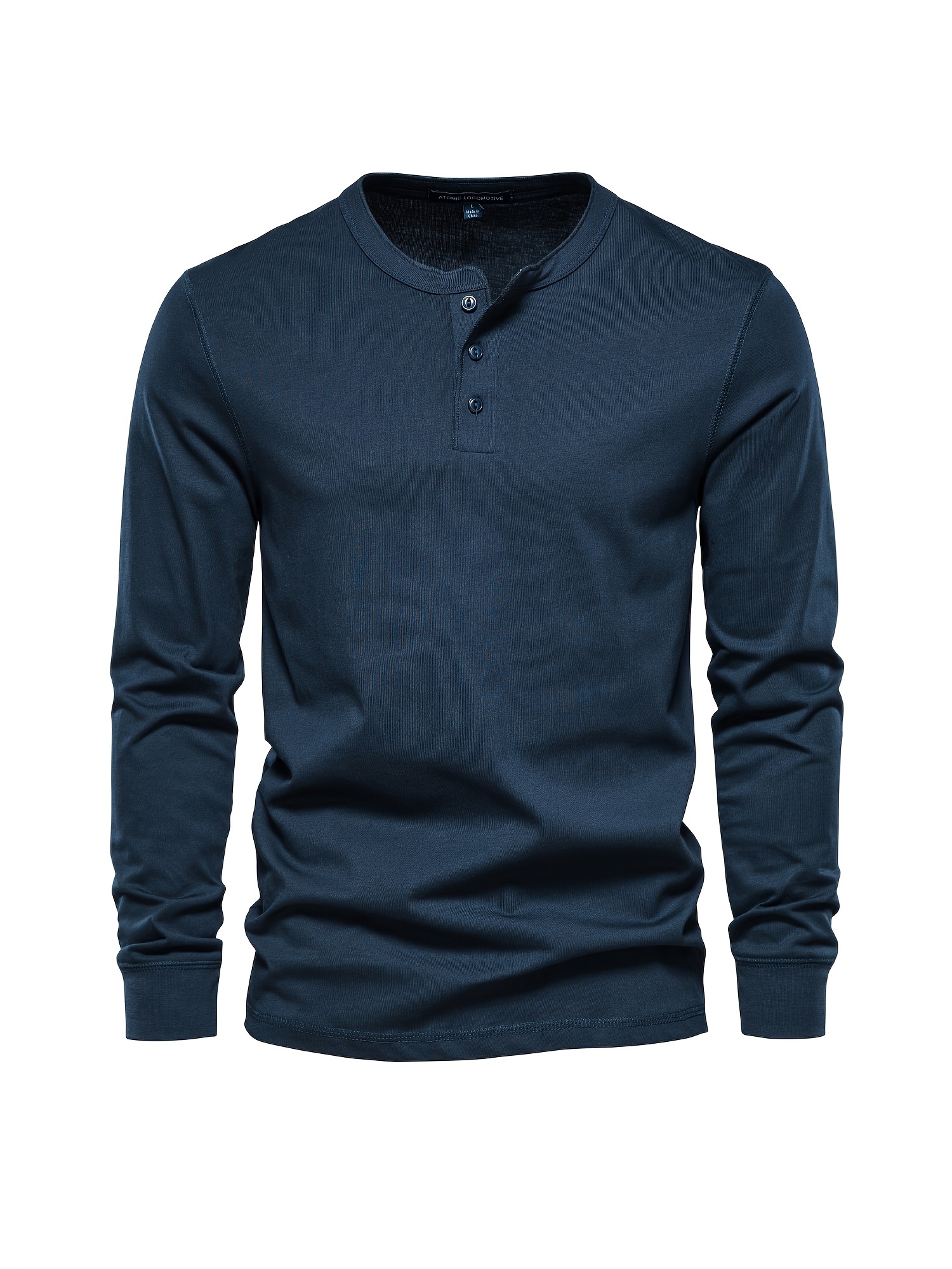 mens henley collar long sleeve cotton t shirt details 28