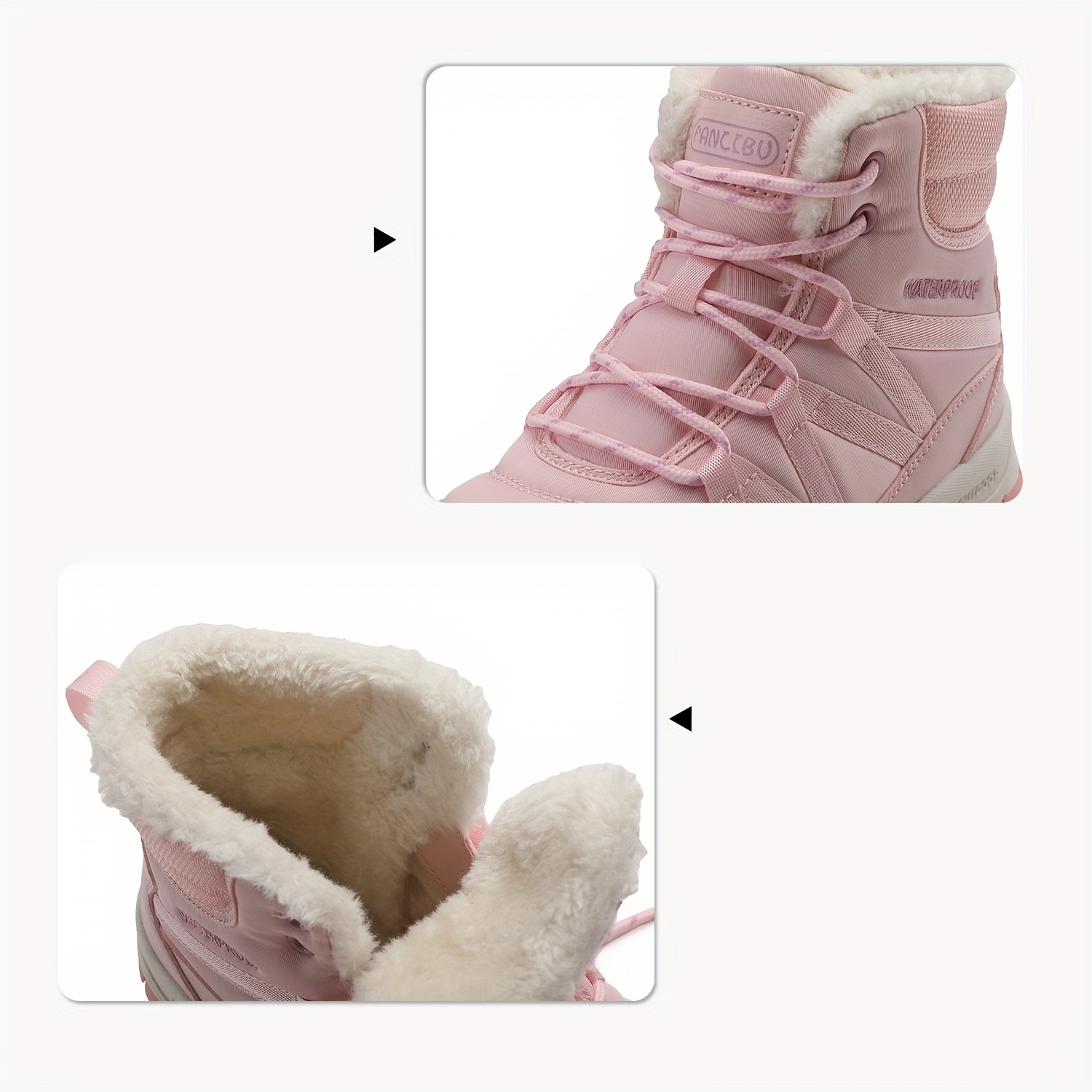 womens platform snow boots casual lace up plush lined boots womens comfortable ankle boots details 5