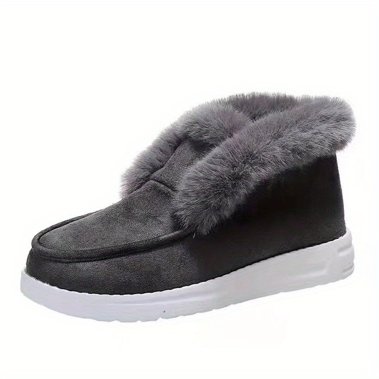 womens winter snow boots fuzzy slip on platform short boots womens plush lined ankle boots details 4